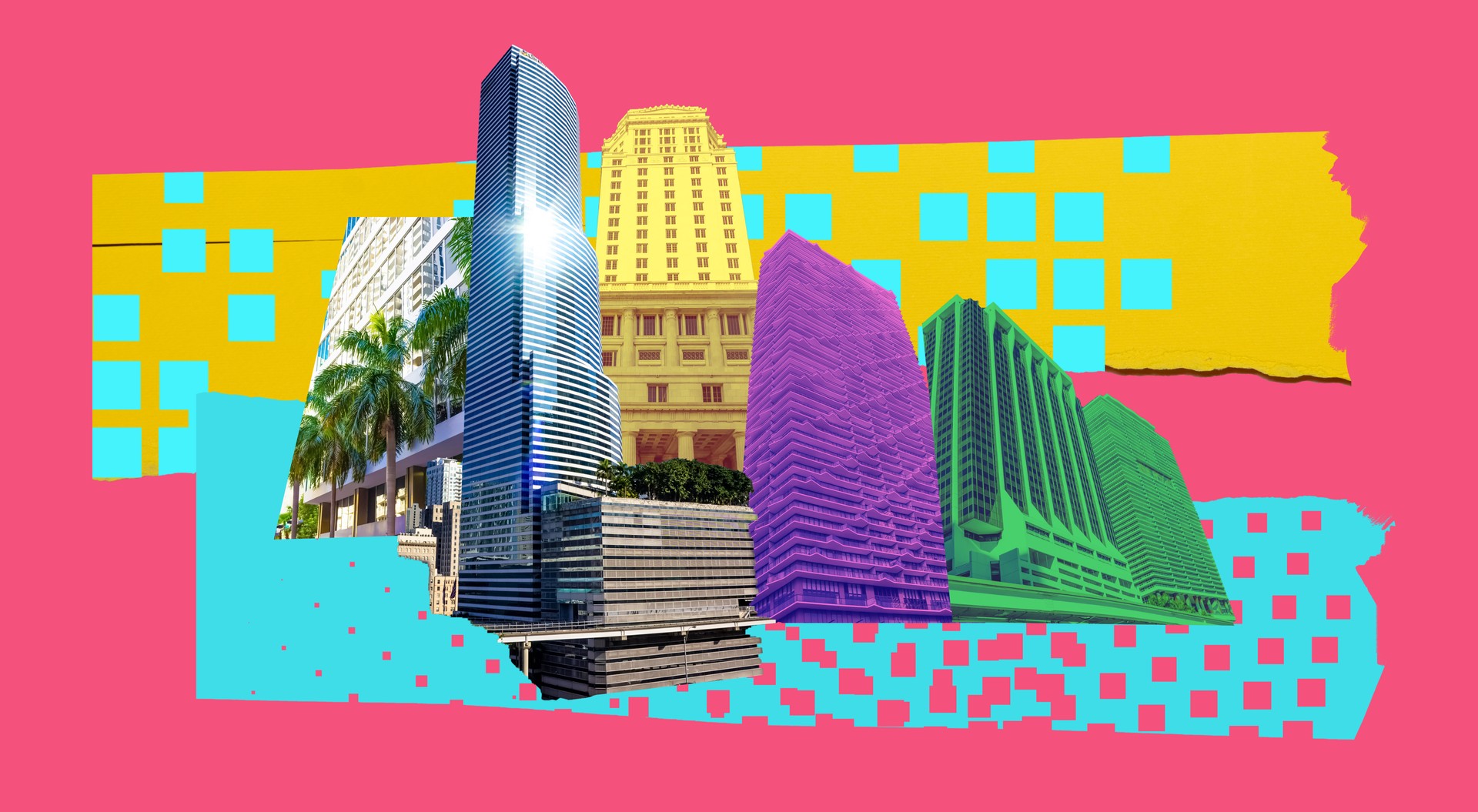 Collage about Miami, Florida, United States of America.